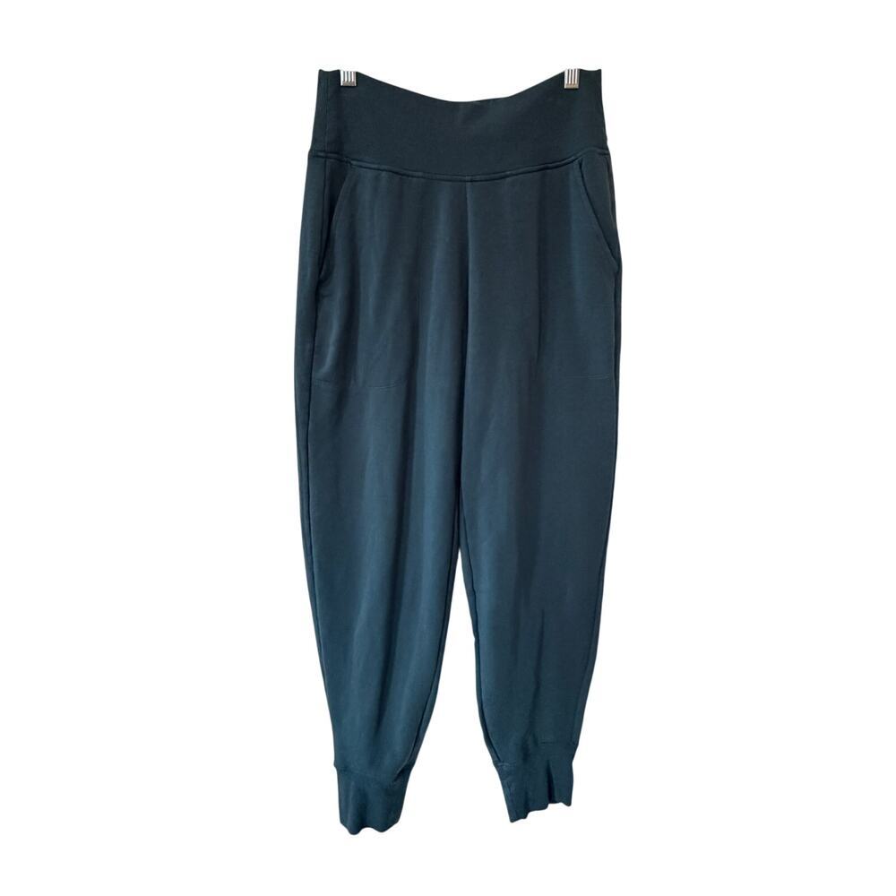 Athleta Coaster Luxe High Rise sweatpants small blue joggers Cypress green